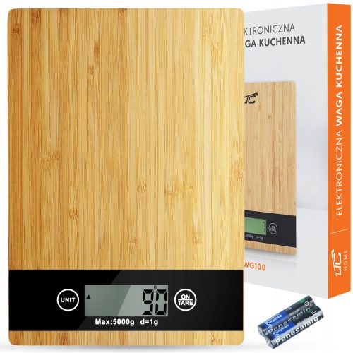 Električna kuhinjska vaga LTC s bambusovim dizajnom i LCD ekranom