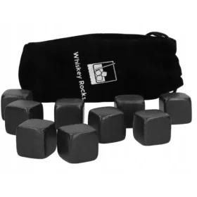   KAMENO LEDENE KOCKE ZA VISKI, CRNO BAZALTNO KAMENJE, 12 komada u vrećici