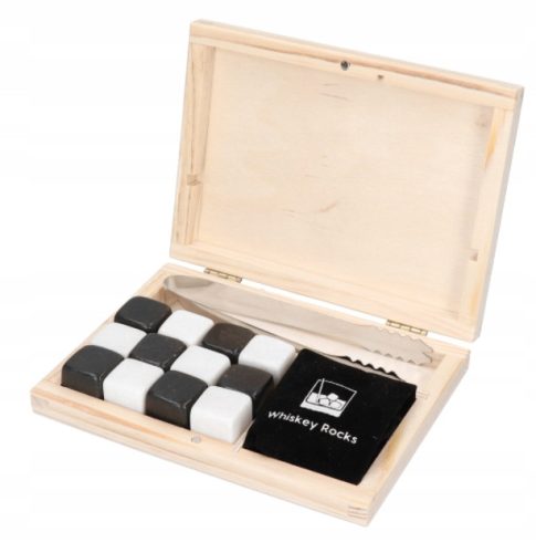 Set kamena za viski od bazalta s 12 komada