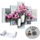 TRIPTIQUE ZIDNA SLIKA ZA DNEVNI BORAVAK CVIJEĆE MAGNOLIJE PUDER ROZA