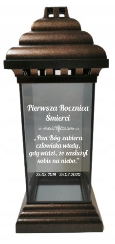 Personalizirani lampion s gravurom u spomen na godišnjicu smrti