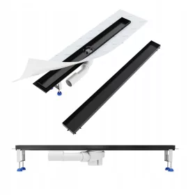 Aquabad SDS Schwarz Matt linearni odvod RAZINA 90 cm