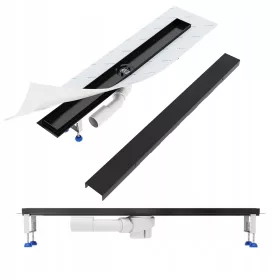 Aquabad SDS Schwarz Matt linearni odvod RAZINA 80 cm
