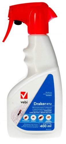  Tekućina protiv žohara, krpelja, komaraca, mrava, muha, osa, paukova, buha, stjenica, srebrnih ribica Vebi 400 kg 400 ml