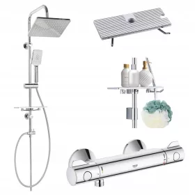   Grohe Grohtherm 800 kromirana slavina za tuš + Invena Nyks nadgradni tuš set