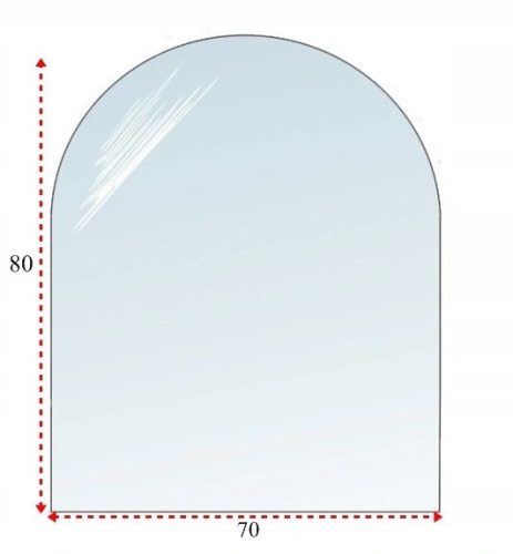 Staklo za kamin Hurtex 80x70 cm