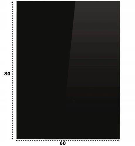 Kaljeno staklo za kaminsku peć 80x60 cm CRNO
