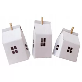  Kućice za ADVENTSKI KALENDAR - Bijeli kraft 24 kom.