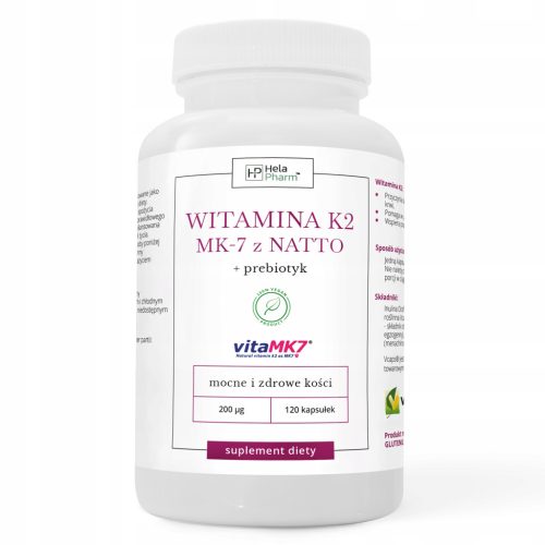 Witamina K2 vitaMK7 z Natto 200µg - Zdrave Kosti i Zubi, 120 kapsula