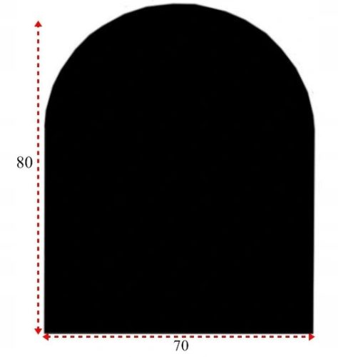 Kaljeno staklo za kaminsku peć 80x70 cm CRNO