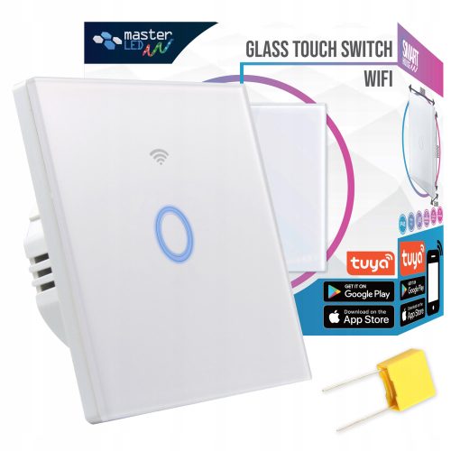 LED Wlącznik Smart House Tuya Wi-Fi Touch Screen Crni