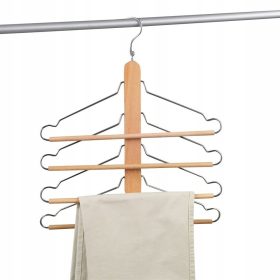 Viseći drveni organizator za odjeću s 4 vješalice