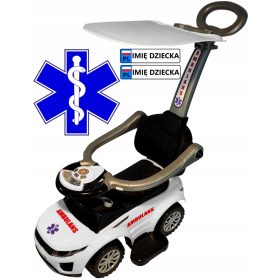    Automobil za vožnju, hodalicu, guralicu, 4-u-1 automobil s nadstrešnicom TAB