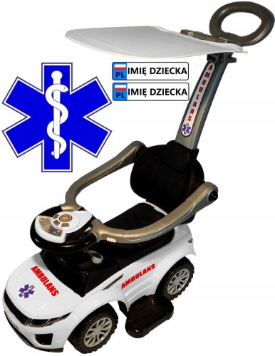  Automobil za vožnju, hodalicu, guralicu, 4-u-1 automobil s nadstrešnicom TAB