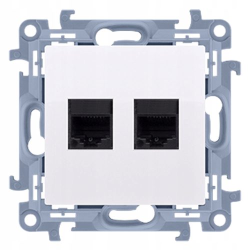 GNIAZDO KOMPJUTERSKO DVOJNO 2xRJ45 MODULARNO SIMON 10, BIJELO
