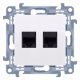 GNIAZDO KOMPJUTERSKO DVOJNO 2xRJ45 MODULARNO SIMON 10, BIJELO