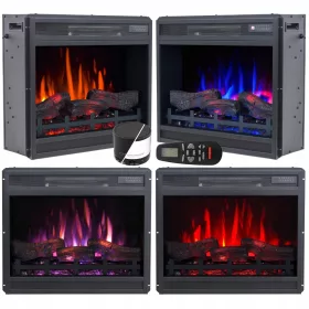   Ugradbeni električni kamin LED 60 3D s infracrvenom funkcijom grijanja 2000 W Aflamo crni