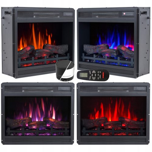 Ugradbeni električni kamin LED 60 3D s infracrvenom funkcijom grijanja 2000 W Aflamo crni