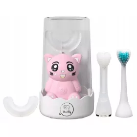 Heelly Dječja zvučna četkica za zube Pink Cat 4 vrha 360