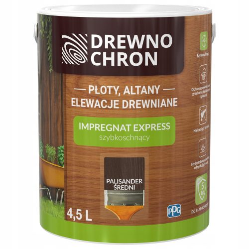 Drewnochron Impregnacija za drvo Express 4,5L Palisander Srednji