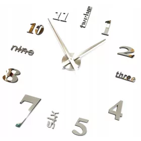 INTERSIDE srebrni zidni sat, 130 cm