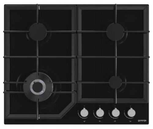  Gorenje GTW641KB plinska ploča za kuhanje 60 cm plamenik za wok od lijevanog željeza od crnog stakla