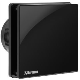 Kupaonski ventilator Harmann REY B100, sjajno crni, 100 mm