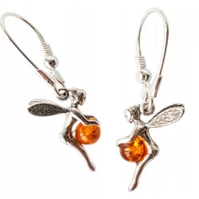 Srebrni nakit Vilenjaci s jantarom + certifikat