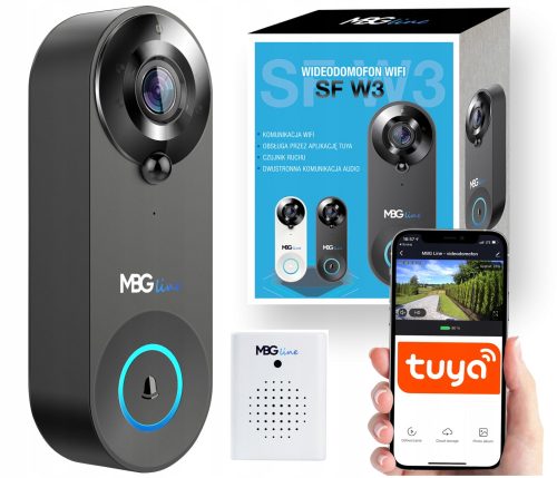 MBGLine SF W3 Video portafon s kamerom Full HD WiFi TUYA BELL, crni