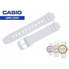 Pasek za Casio LRW-250 LRW-250H, Bijeli Błyszcząći 12 mm