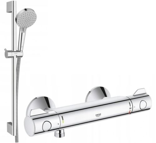Vanjski tuš set Hansgrohe Vernis Blend + kromirana slavina za tuš Grohe Grohtherm 800
