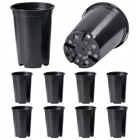    Teglica za cvijeće 16 cm x 16 x 20,5 cm, promjer 16 cm, crna plastika