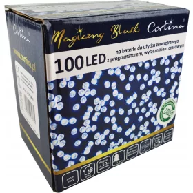   Cortina vanjska božićna svjetla na baterije 100 LED funkcije božićno drvce timer bijelo