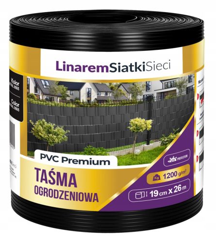 Linarem SiatkiSieci traka za mačevanje 1200 g 19 cm x 26 m crna