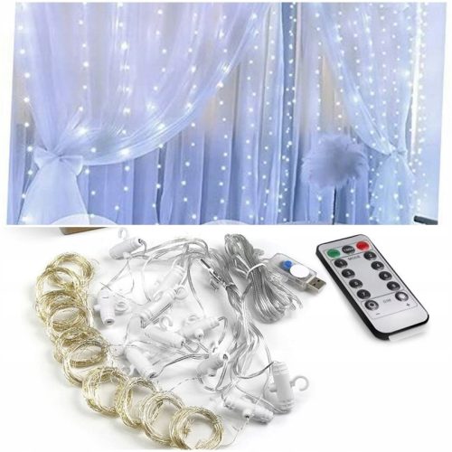Božićno drvce LED svjetleća zavjesa 200 lampica USB hladno bijela 3x2M