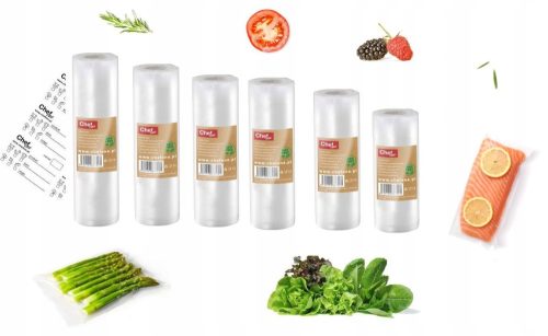 ChefOne Vakuumirajuća Folija - Set od 6 rola s Naljepnicama