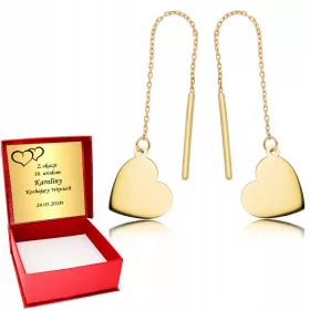 Euforia zlatne naušnice u obliku srca 585 ZLATO gravirano
