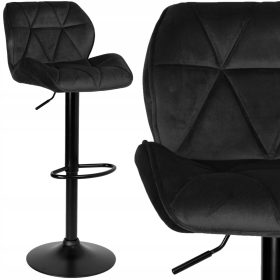 eHoker Taburet, Crna Velvet, 107 cm, Tkanina