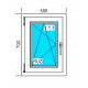 PVC PROZORI 500x700mm Uvjetno-Bijeli Lijevi