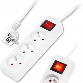 Produžni kabel za puhanje 5 m, 3 kom utičnice, bijeli