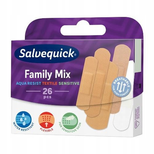 SALVEQUICK Set Obiteljski Mix flastera, 26 kom