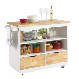   SoBuy bijeli kuhinjski element 55 x 110 x 91 cm boja prednje strane: svijetla bukva