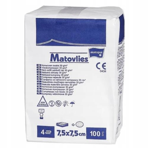 Nesterilne komprese od netkanog voka Matovlies 7,5x7,5 cm 100 komada