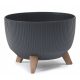  Lamela teglica za cvijeće 33 cm x 33 x 18,5 cm promjer 33 cm plastični grafit, nijanse sive i srebrne