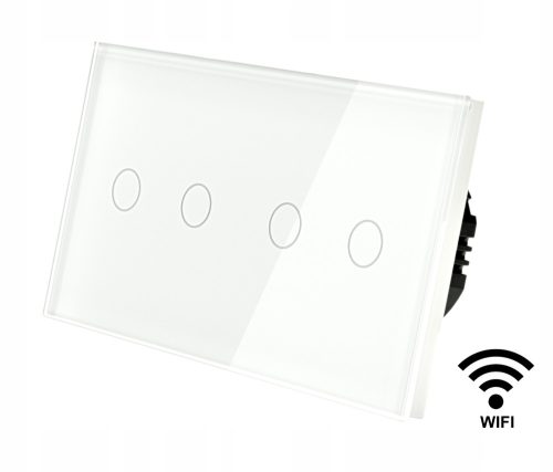 Quadro WIFI prekidač bez neutralnog voda, Tuya Smart Life dodirno staklo bijelo