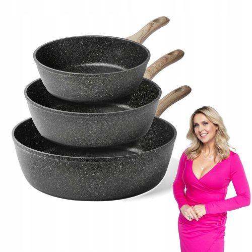 Set od 3 Konighoffer tave od crnog granita