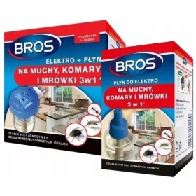    Tekućina protiv komaraca, mrava, muha Bros 0,25 kg 30 ml + Tekućina za insekticidni elektrofumigator Bros 30 ml