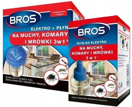  Tekućina protiv komaraca, mrava, muha Bros 0,25 kg 30 ml + Tekućina za insekticidni elektrofumigator Bros 30 ml