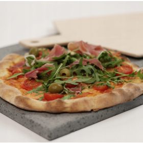 Vulkanički kamen za piću s Etnom 34X34X1,5 cm + Szufla