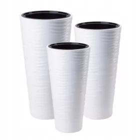    Form-Plastična posuda za cvijeće 29,5 cm x 29,5 x 56,5 cm promjer 29,5 cm plastična bijela